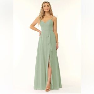 Azazie Sage Green Maxi Dress